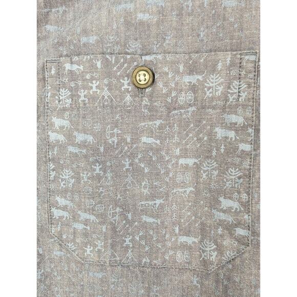 Solaris Shirt Small Men's Blue Button Down Outdoors Casual Animal Print - Picture 7 of 10